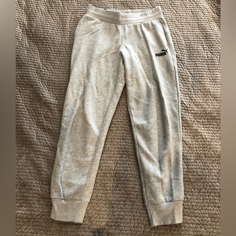 thick puma heather gray sweatpants
